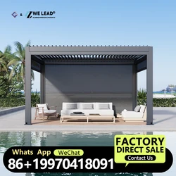 Aluminum Electric Louvered Pergola Opening Louver Patio Rainproof Grey Gazebo Bioclimatic Bioclimate Movable