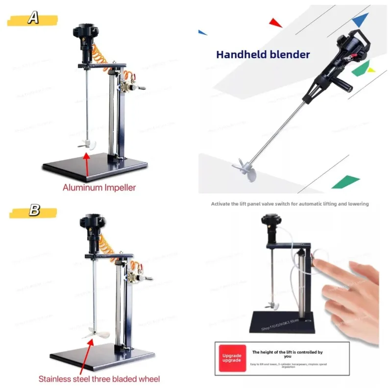 

Industrial Air Powered Mixer 5 Gallon Automatic Lifting Pneumatic Stirrer for Paint Ink Adhesive Mixing