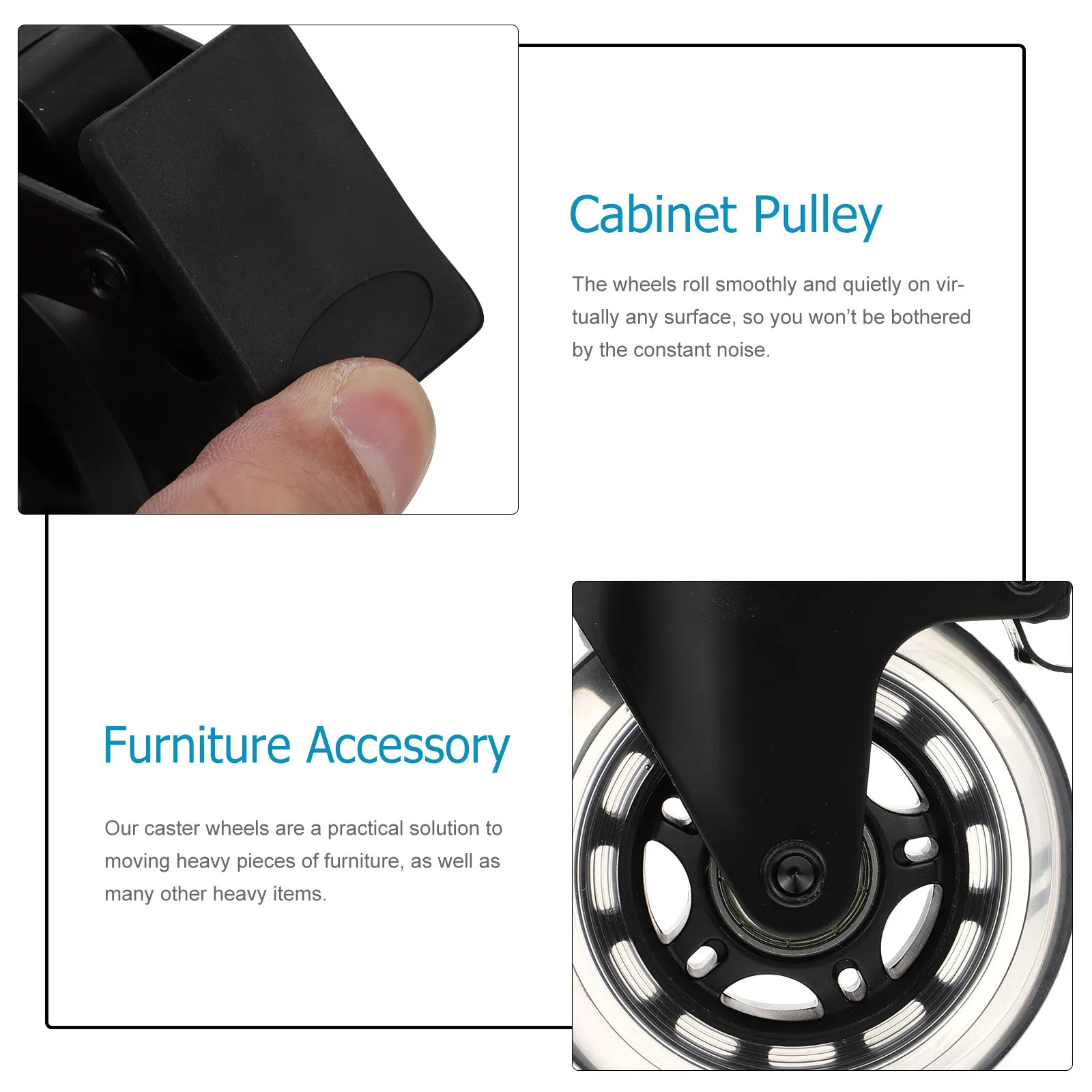 5Pcs Premium Noiseless Swivel Caster Wheels 360 Degree Rotation Easy Install Furniture Universal Wheels for Office Home Use