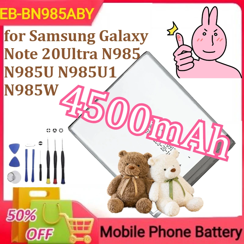 

New 4500mAh EB-BN985ABY Replacement Battery for Samsung Galaxy Note 20Ultra N985 N985U N985U1 N985W Mobile Phone Batteries+Tools