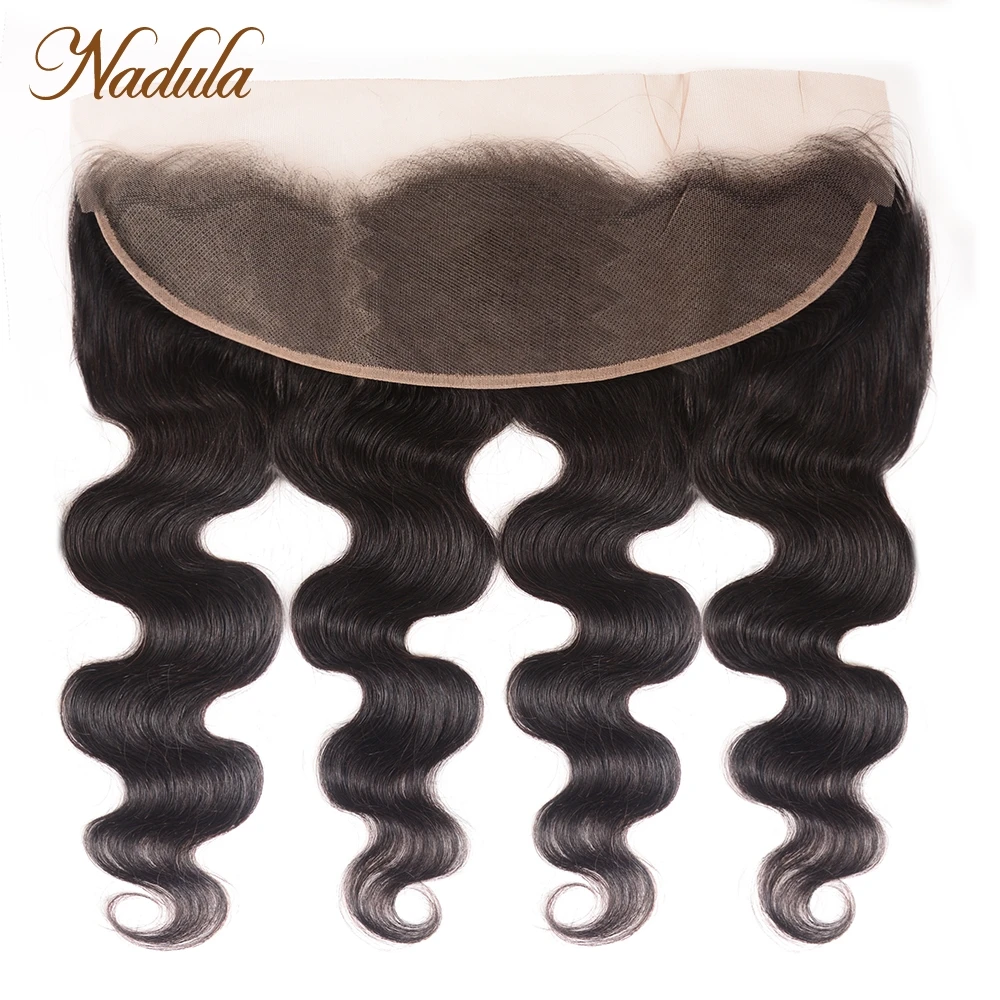 Nadula Hair Body Wave Lace Frontal 13x4 Lace Medium Brown Color Body Wave Hair Lace Closure Frontal Brazilian Hair Closure