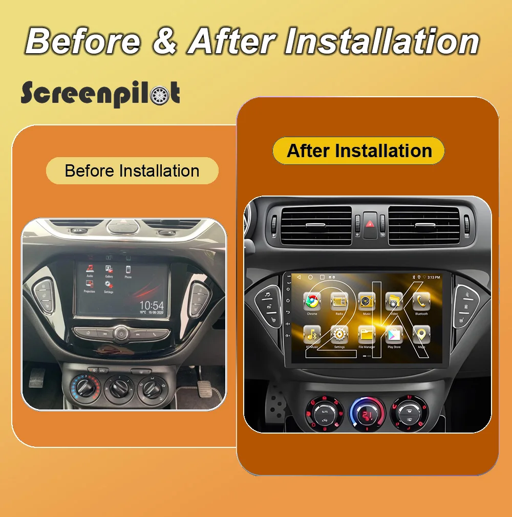 Android 16 For Opel Adam 2013-2016 Opel Corsa E 2015-2019 Stereo Head Unit Android Auto Carplay Wifi 8 Core 4G 2K QLED GPS BT
