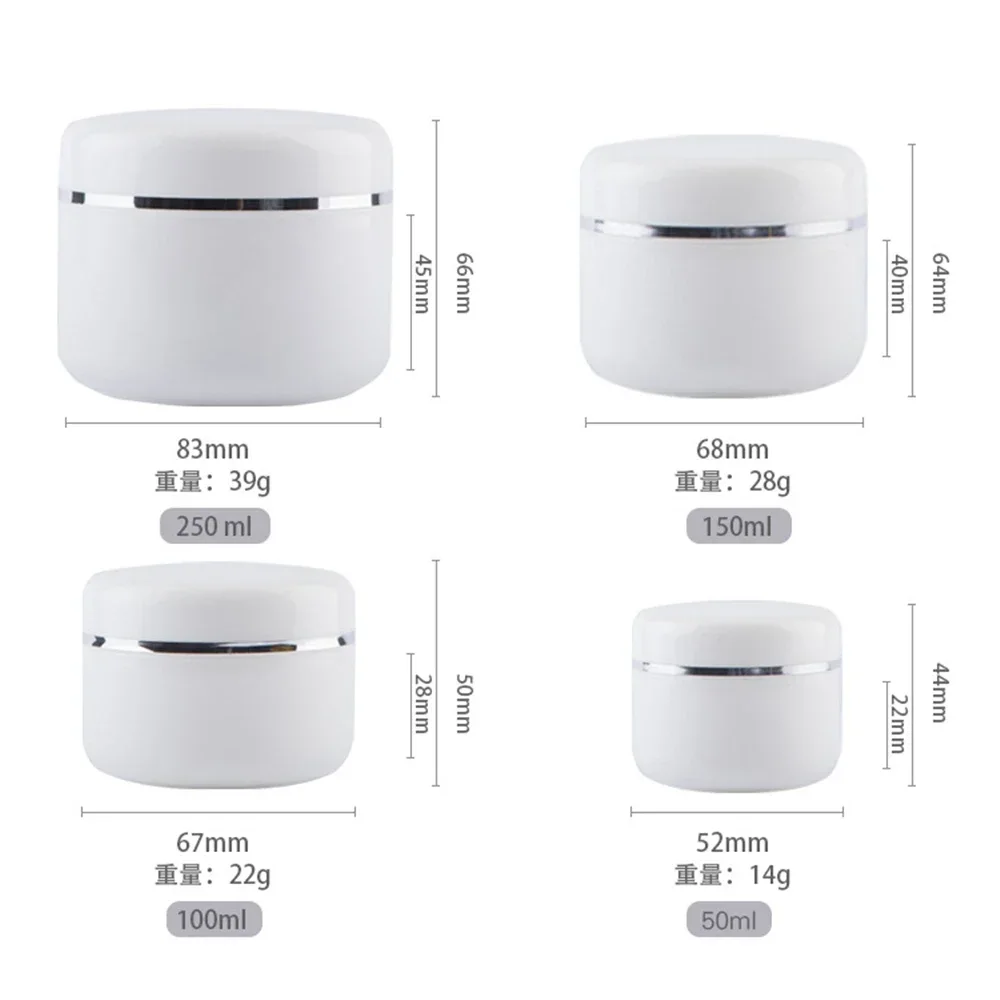 향수 20/30/50/100/150/250ML Refillable Bottles Travel Face Cream Lotion Jar Cosmetic Container White Plastic Empty Makeup Jar Pot