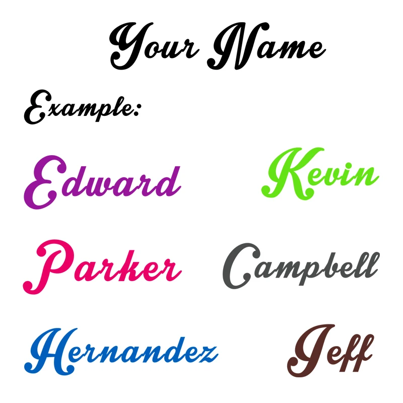 5 Stickers Personalized Name Vinyl Wall Decal Sticker Waterproof for Car Window Laptop Door Custom Home Decor Boys Girls