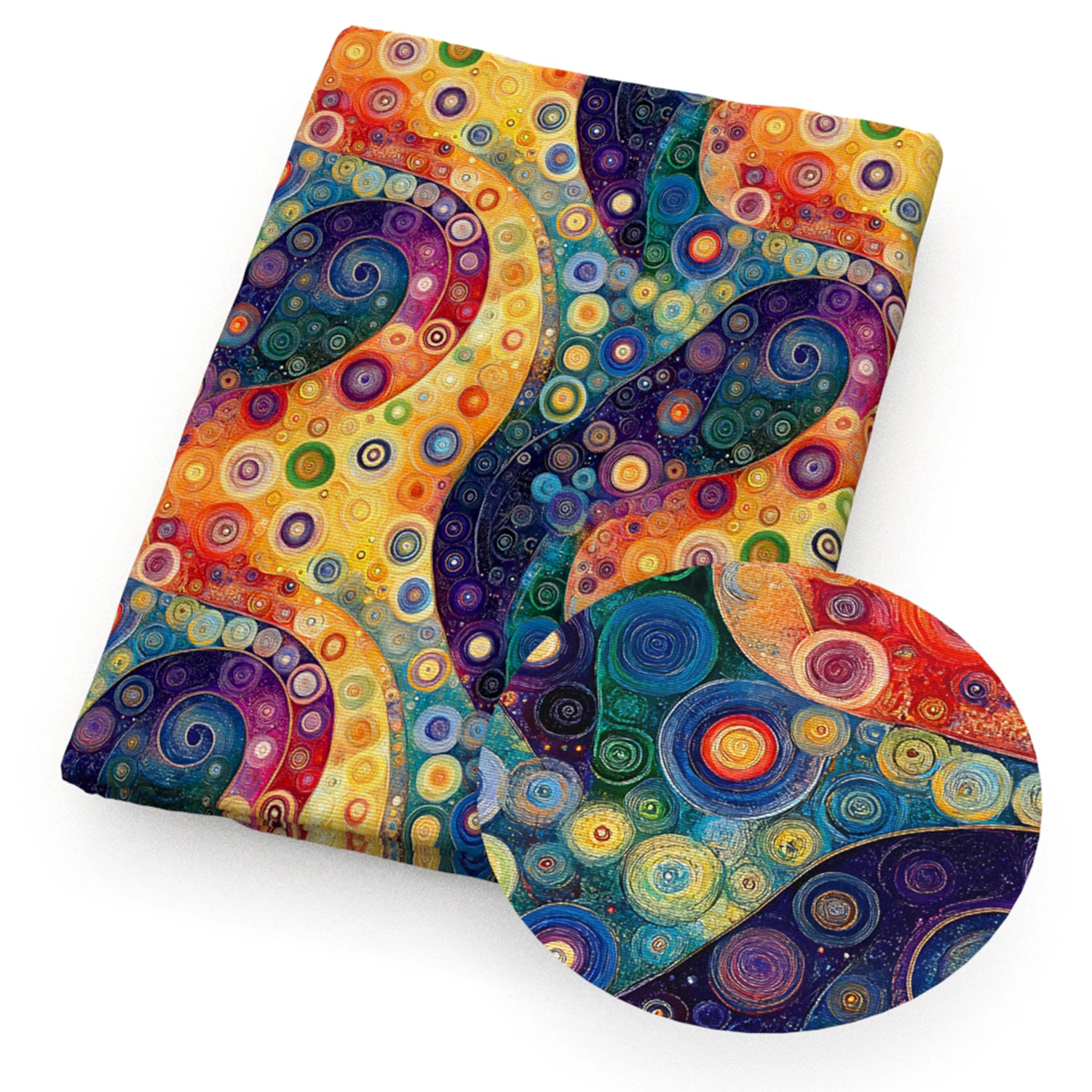 50x145cm Swirls Geometric Polyester Print Cloth for Tote Bags, Pillow Covers, Bows, DIY Craft Sewing  Cushions Crafts view 3