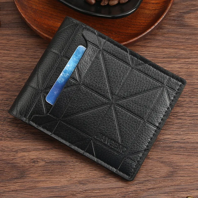 New Men's Wallet Cropped Business Casual High-End Soft Leather Clip Young Ultra-Thin Money Clip Card Holder Coin Purse