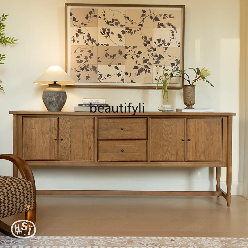 

TV cabinet Solid wood Chinese medieval dining side cabinet High-end door cabinet
