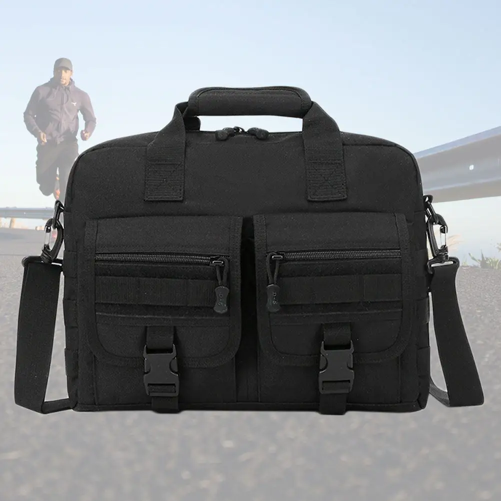 

Men's Nylon Shoulder Bag Simple Fashionable Multi Compartment Portable Computer Briefcase Zipper for Phone Earbuds