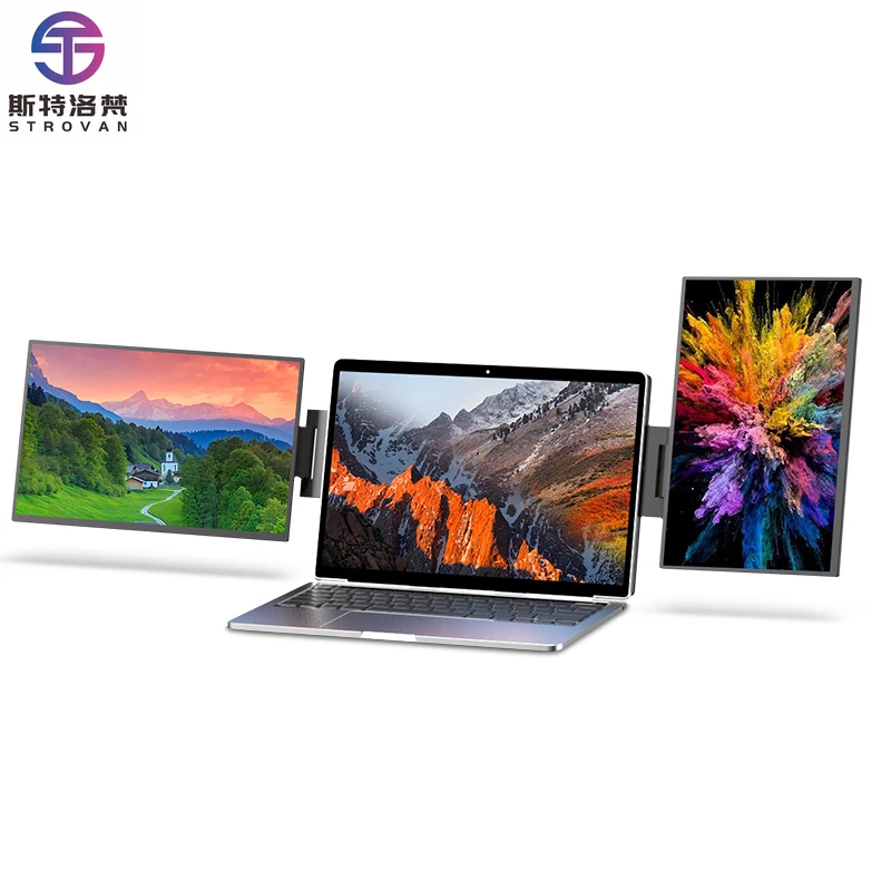 16 Inch Triple Laptop Screen Extender IPS Panel Dual 1200P LCD s Portable Tri Screen  Laptop