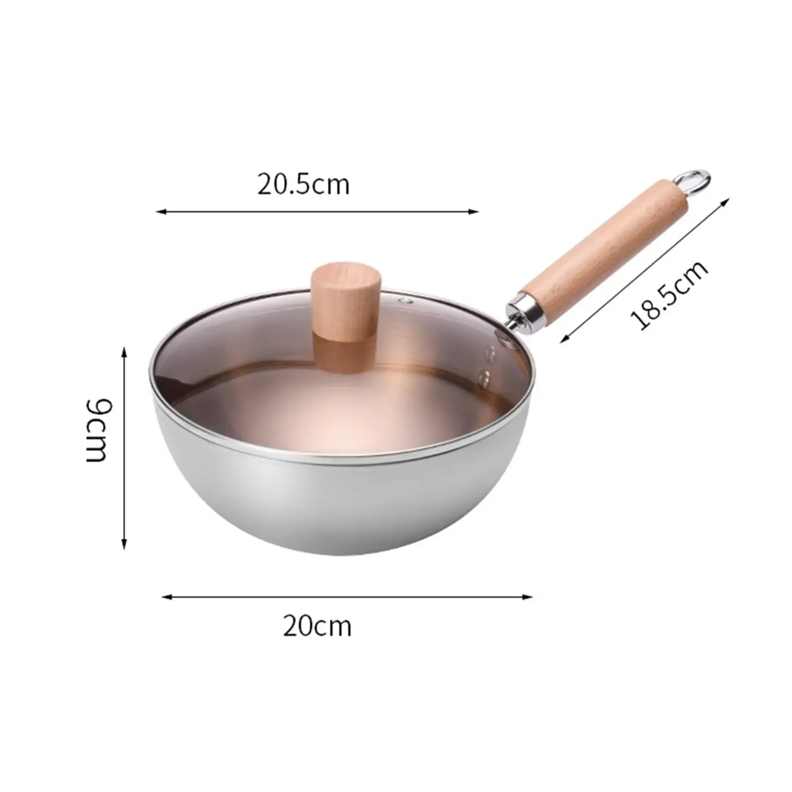 Nonstick Wok Uncoated Cookware Universal Induction Cooker Stir Fry Pan for Cooking Gas Stoves Induction Electric All Cooktops