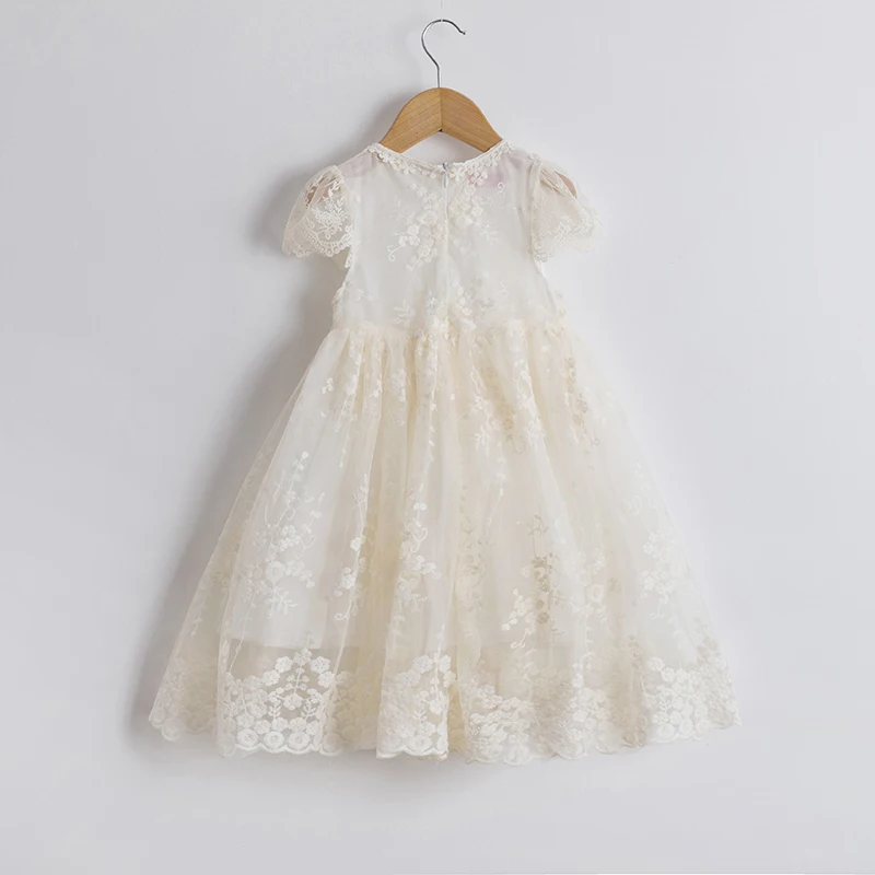 Elegant Lace Dress for Girls Flower White Tulle First Communion Gown Bohemia Costume Child Pageant Wedding Evening Party Vestido