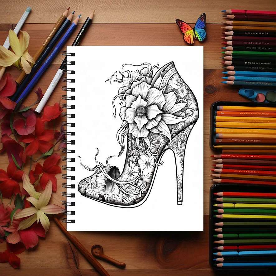 Adult Coloring Book - 8.3x 11.2 Inch 22 Page Coloring Book - Helps Reduce Stress and Ease Emotions