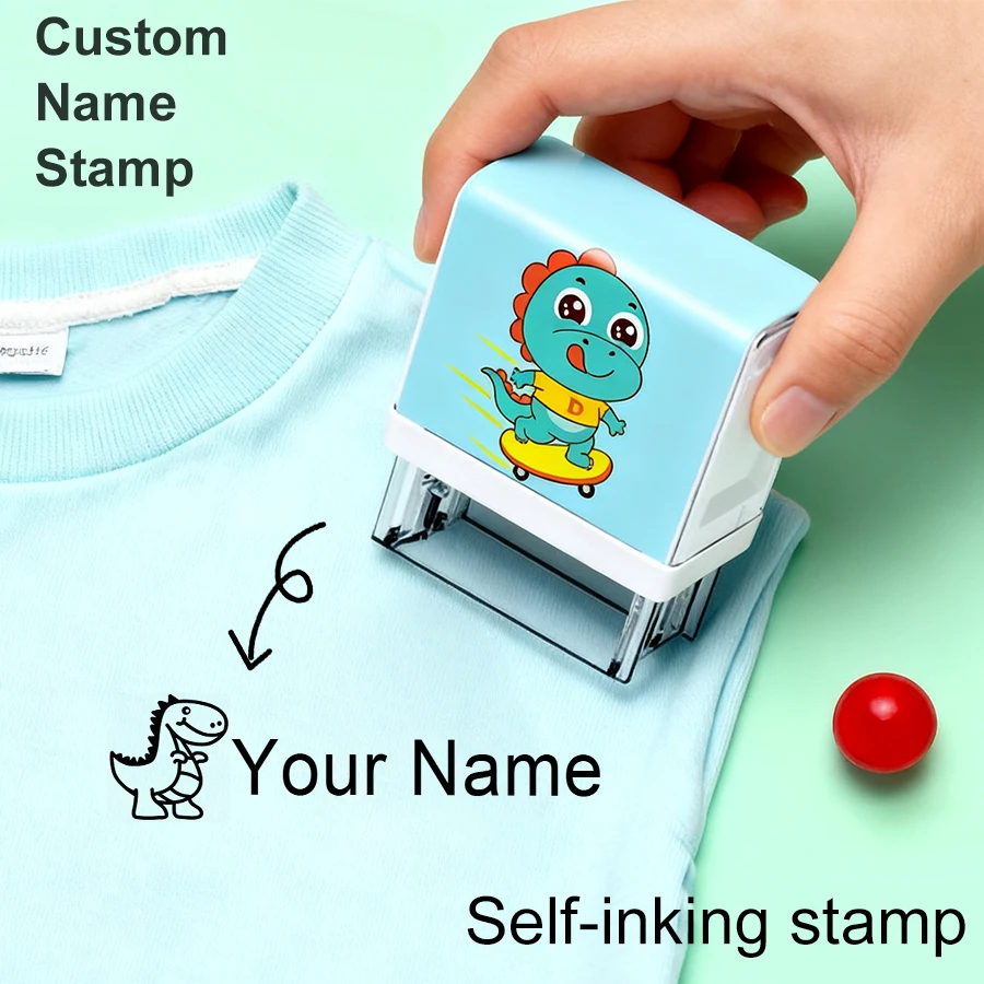 Custom Kids Name Stamp for Clothes-Waterproof Fabric Marker|Anti-Lost Personalized Stamp for School,Kindergarten|Multi-Language