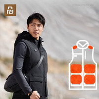 Youpin SKAH 15 Heating Vest Jacket Men Temperature Control Velvet Warm Hooded Fashion Men Winter Electric Heated Vest Waistcoat