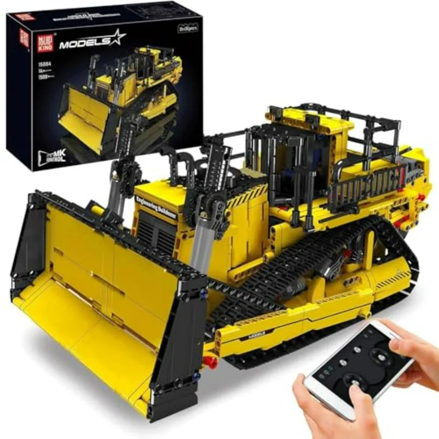 

Mould King Bulldozer Technique Building Set App-Controlled 2.4G RC Bulldozer Truck Construction Vehicle Toys with Engines DIY E