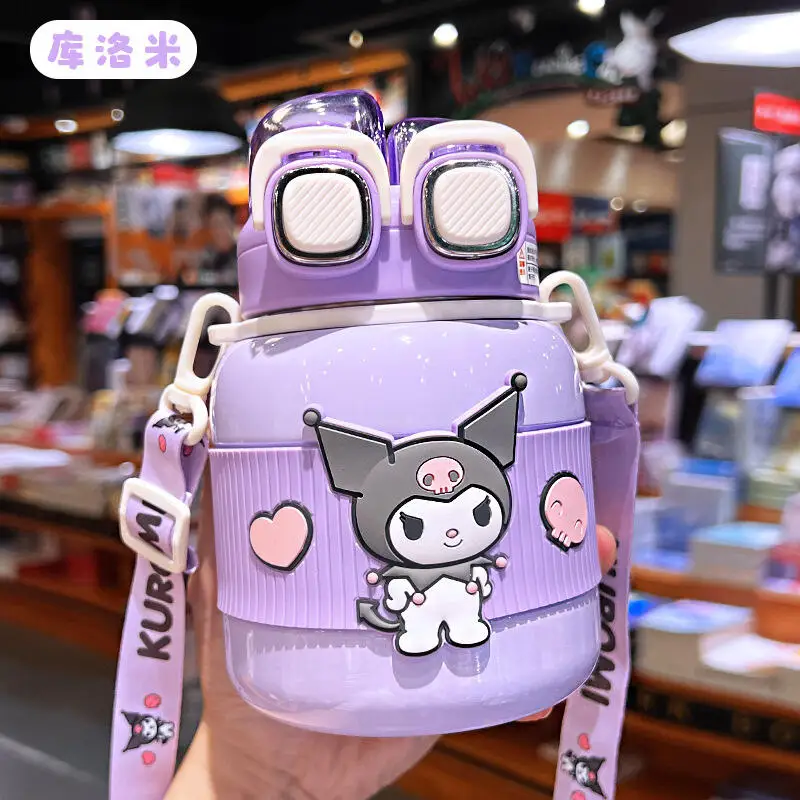 

Горячая термочашка Sanrio 620 мл Sus 316, моя мелодия, каваи, аниме, студенческая портативная соломинка для питья, ремни, чашка для воды, подарок для детей, новинка