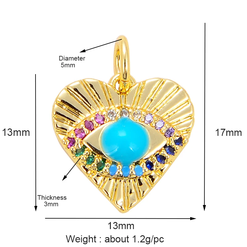 Hợp Thời Trang Nhiều Màu Sắc Zircon Ác May Mắn Mắt Thần Horus Charm Mặt Dây Chuyền, Mạ Vàng 18K Đồng Bộ Trang Sức Vòng Cổ Phát Hiện Phụ Kiện Cung Cấp