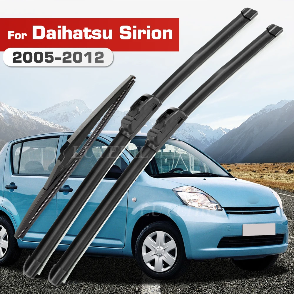 Scheibenwischer vorne und hinten für Daihatsu Sirion MK2 2005–2012 2006 2007 2008, Wischerblätter, Windschutzscheibe, Windschutzscheibe, Fensterbürsten, 20 Zoll + 16 Zoll + 14
