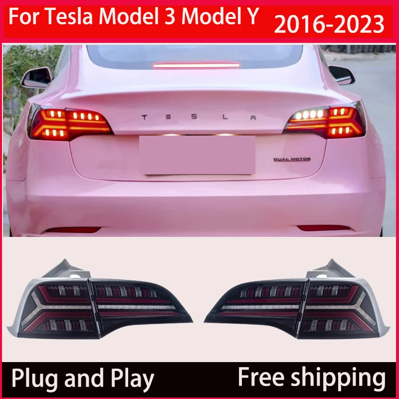 Car Styling Tail Lamp For Tesla Model 3 Model Y 2016-2023 Tail Lights LED Dynamic Signal DRL Brake Reverse auto Accessories