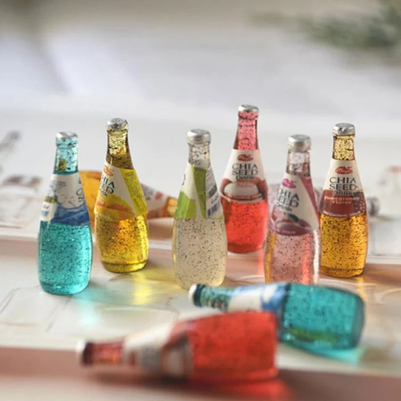 5 قطعة 1:12 بيت الدمية زجاجة شرب الفاكهة دمية المنمنمات 1:12 اكسسوارات لعبة الراتنج المصغرة