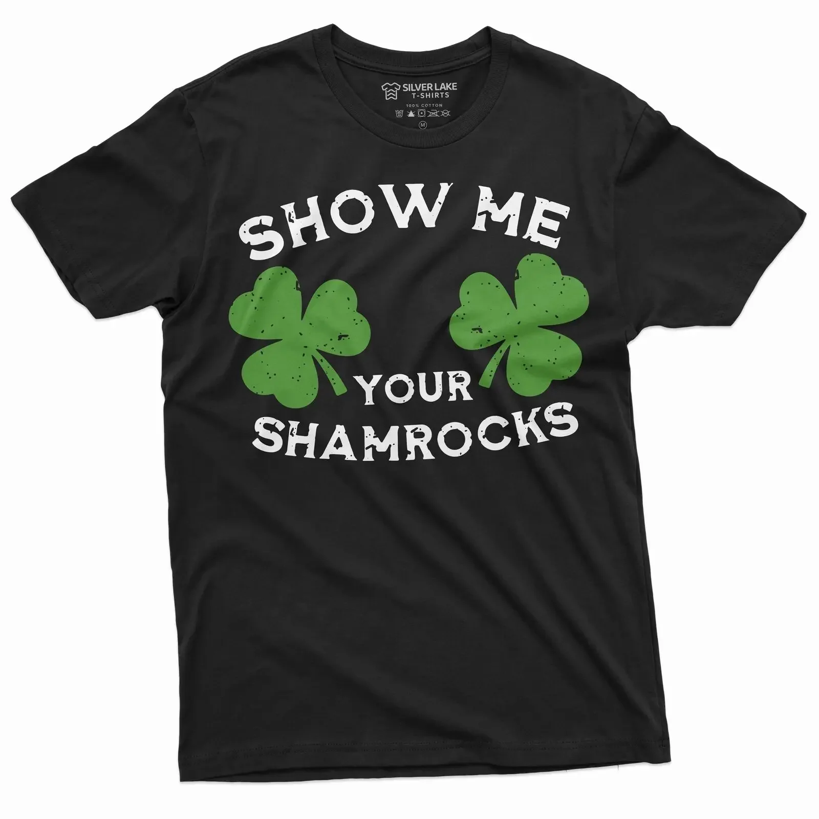 Men's Funny St. Pat's day Show me your Shamrocks T-shirt St Patty Party Tee