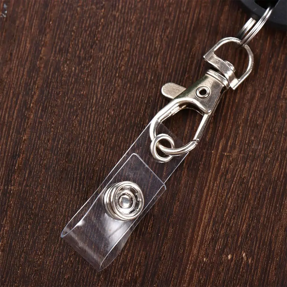 Badge Holder Accessories Transparent Badge Holder PVC Card Holder Buckle Name Card Keychains Card Holder Lanyard ID Card Holder