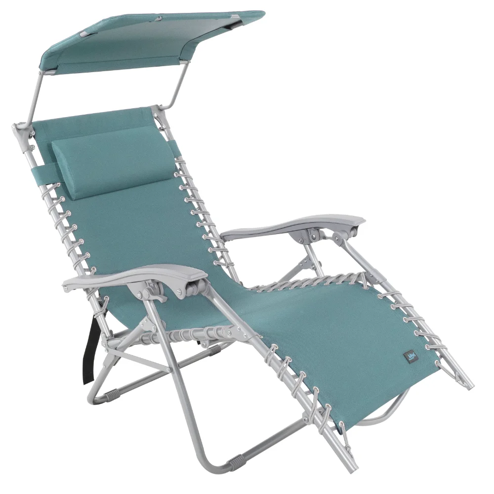 

2023 Weather & Rust Resistant w/ Adjustable Canopy Sun-shade & Adjustable Pillow, 225 Lbs Capacity