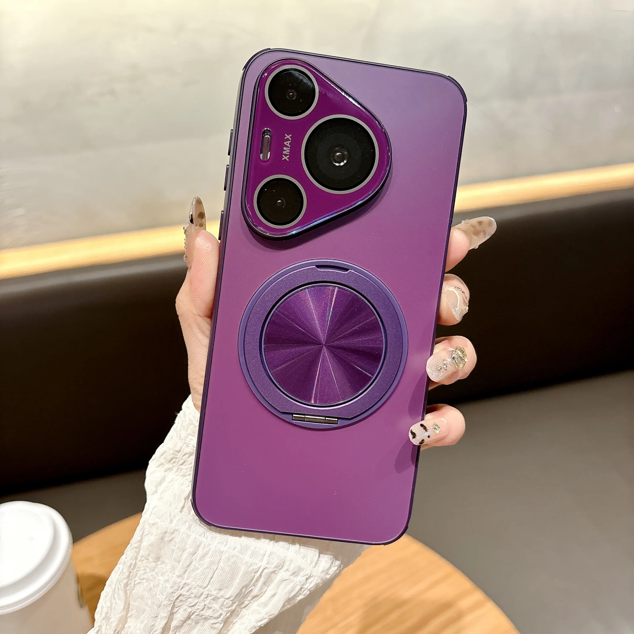 

Shockproof Wireless Charging Magnetic Rotate Kickstand Phone Case For Huawei Pura 70 Pro 80Pro, Built-in Camera Protection Cover