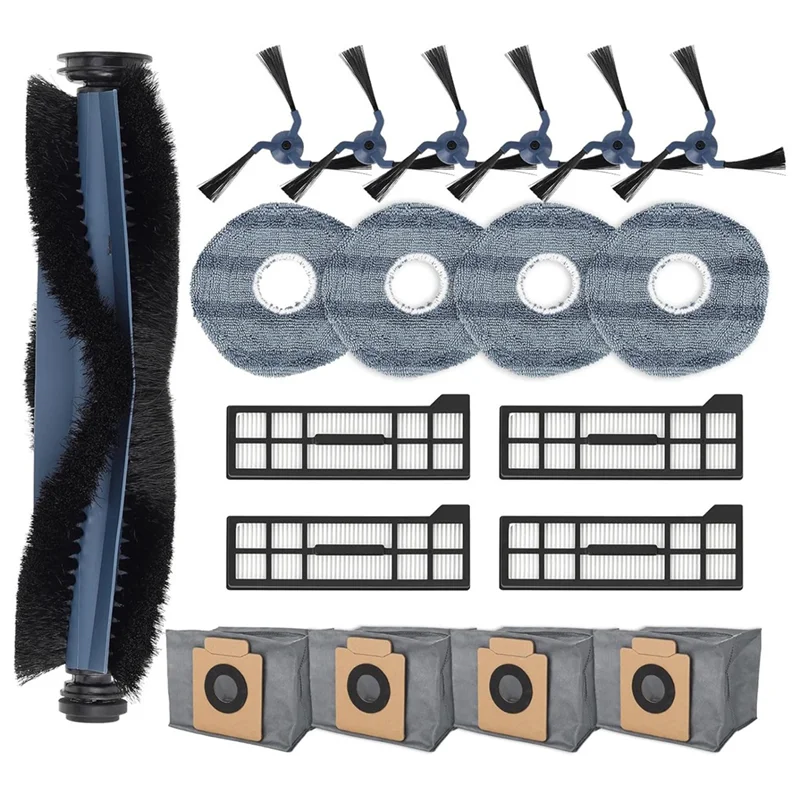 Para eufy x10 pro omni robô aspirador de pó escova lateral principal filtro hepa mop pano sacos pó substituição peças reposição-A58E