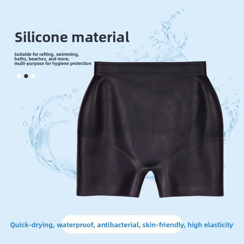 Waterproof Anti-Infection Silicone Swimming Underwear ex One-Piece Flat-Cut Thermal Hot Spring Separation Pants