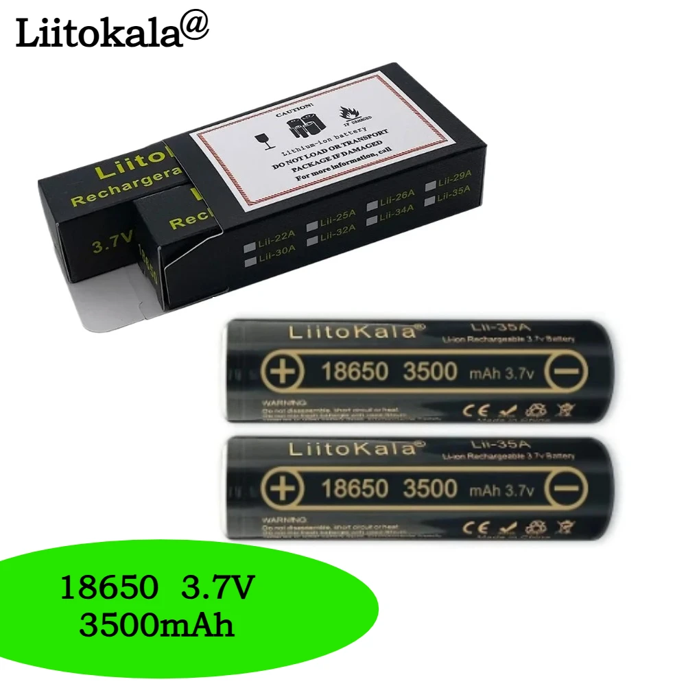Liitokala 18650 3.7V 3500mAh Rechargeable Battery for Flashlights, DIY Power Tools, High Quality, High-End Products