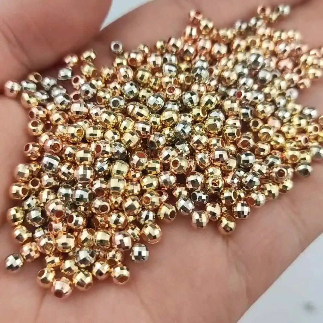 4 mm100 ~ 200Pcs CCB Earth perline sciolte distanziatore oro rosa/argento placcato per braccialetto fai da te collana orecchini gioielli che fanno accessori