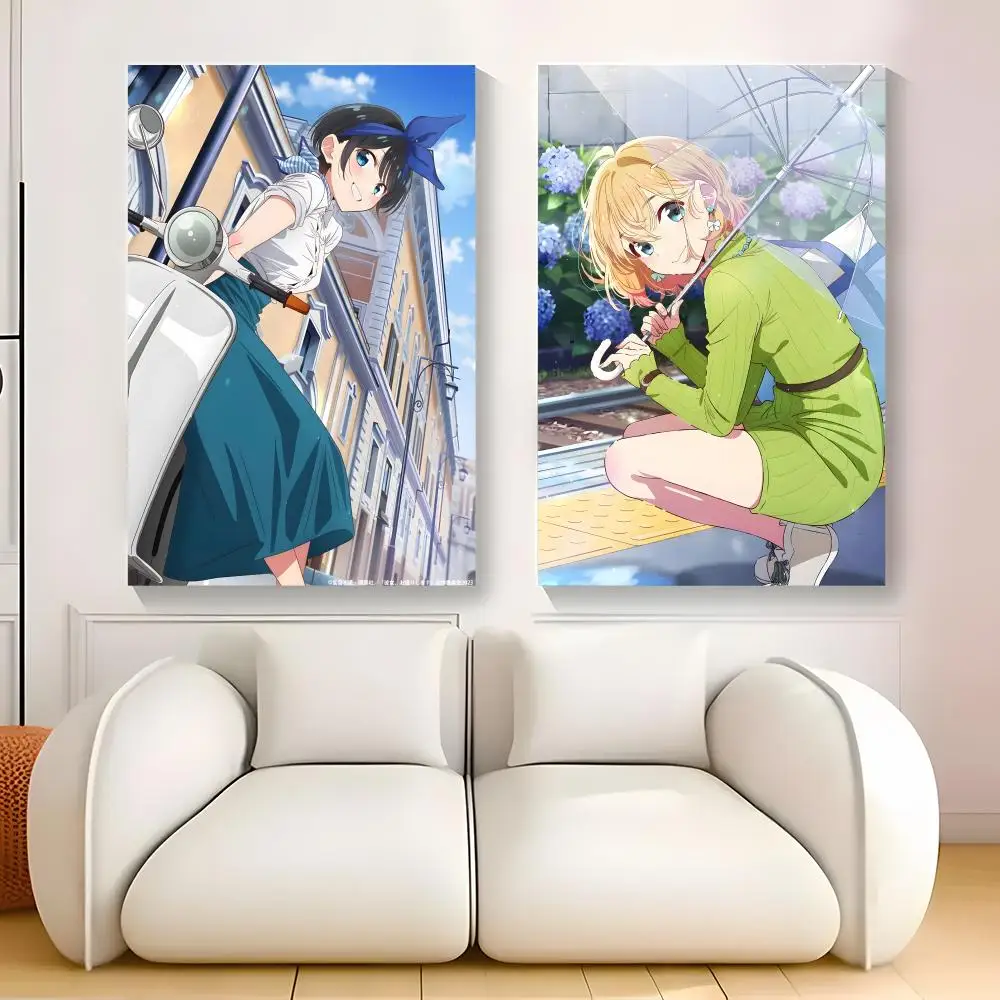 Rent-A-Girlfriend Anime Painting Calligraphy Exhibition poster photo oil painting canvas synthetic fiber for living dining room