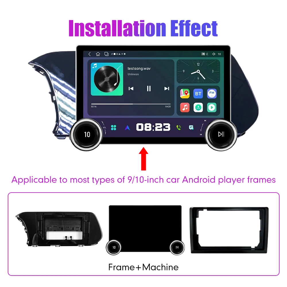 11.8 Inch 2K Double Knobs 2 Din Car Radio For Honda I-20 2021 Car Radio DVD Multimedia Video Player Android Auto Carplay