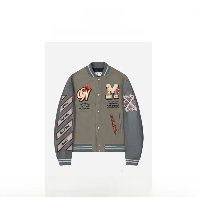 Wedone Tra Heavy Ricamo Strass Baseball Jaet Street Sle Capispalla da uomo Lungo modello a strisce Sve Materiale PU