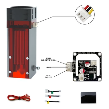 40W/80W laser module, 450nm blue laser head engraving cutting laser CNC machine engraving cutter with air assist, blow smoke