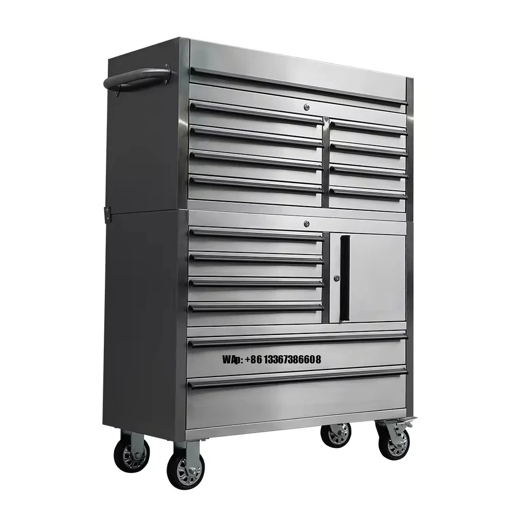 41inch 430 Stainless Steel Mobile Tool Cabinet Modularization Workbench with Storage Stainless Steel Tool Chest