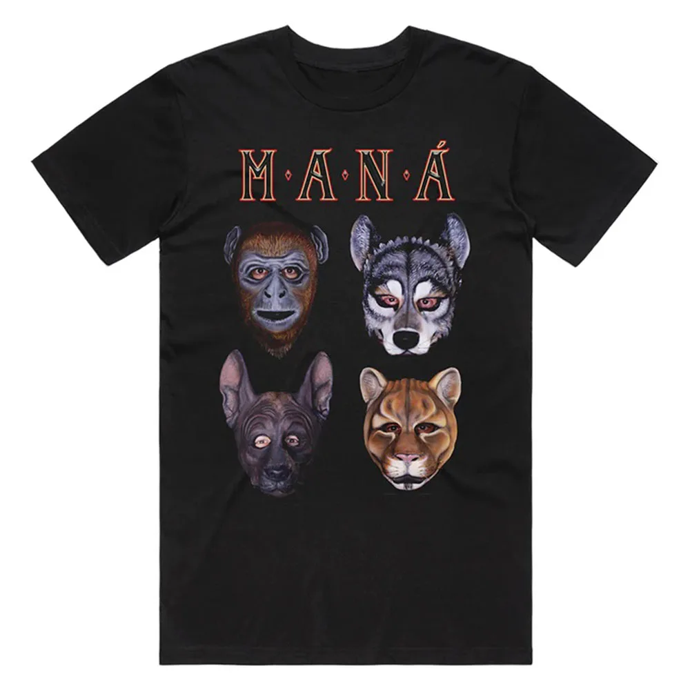 

Maná Mask Graphic T-shirt Short Sleeve Summer Cotton Tshirts for Male Rock Band Print Grunge T Shirt Unisex Streetwear Hip Hop