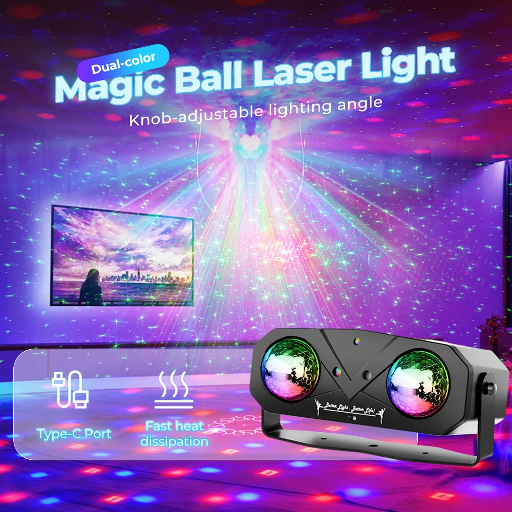 RGB ديسكو الكرة الخفيفة ، USB LED المرحلة DJ ديسكو ضوء ، ثنائي اللون ماجيك الكرة ضوء الليزر ، سيارة هدية الكريسماس مصابيح الليزر نادي الحفلات #1