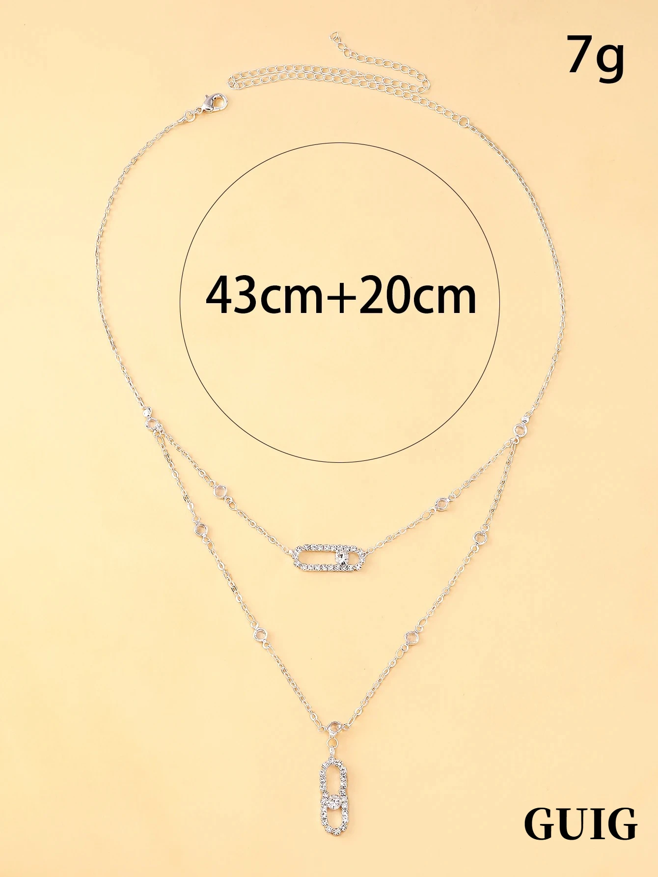 GUIG double-layer full-diamond - đánh giá và giá Layered Necklace Set