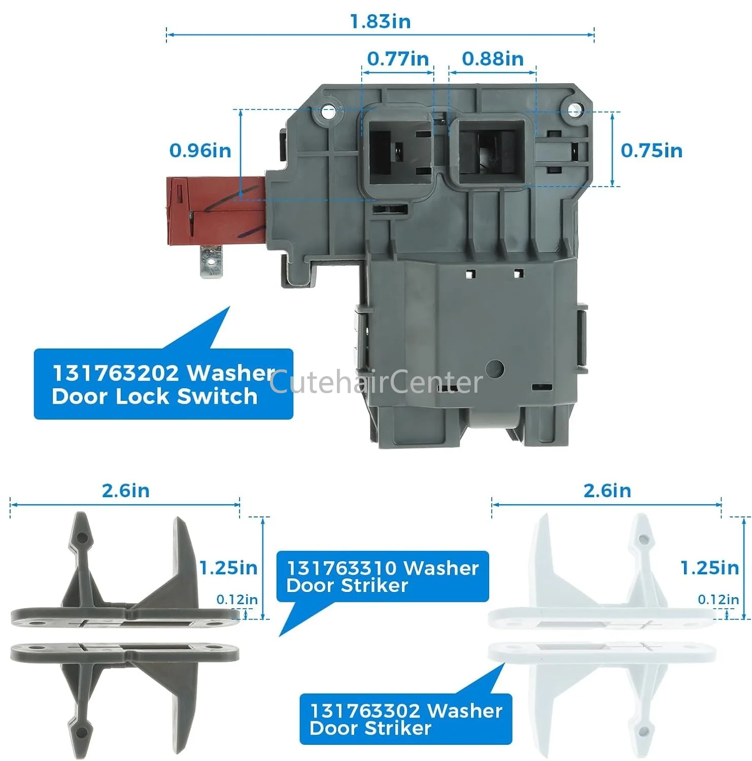 131763256 131763302 1317632 131763202 przełącznik blokady drzwi spryskiwaczy z 131763310 napastnikiem do drzwi dla Whirlpool Kenmore GE Frigidaire