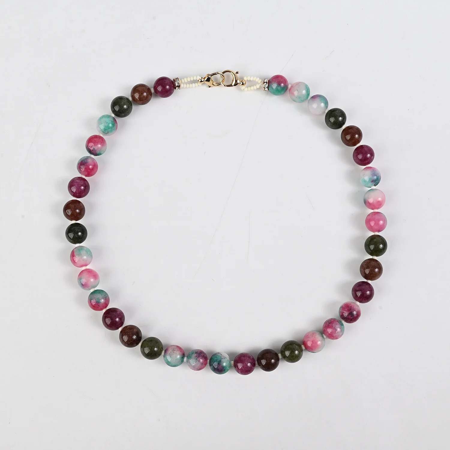 New Chinese Style Optimized Tourmaline Natural Stone Beaded Clavicle Chain Light Luxury Temperament Necklace High-end Necklace
