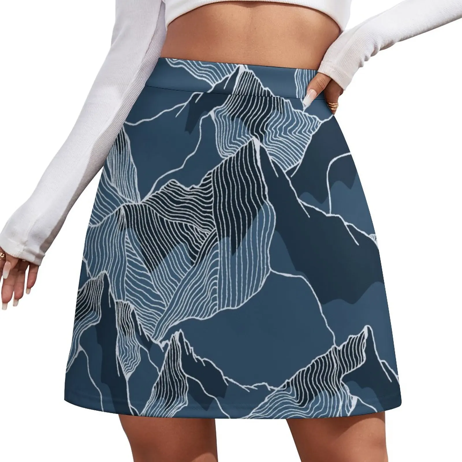 

Night blue peaks Mini Skirt women clothes fashion korean clothing elegant party dresses for women 2023 skirt set