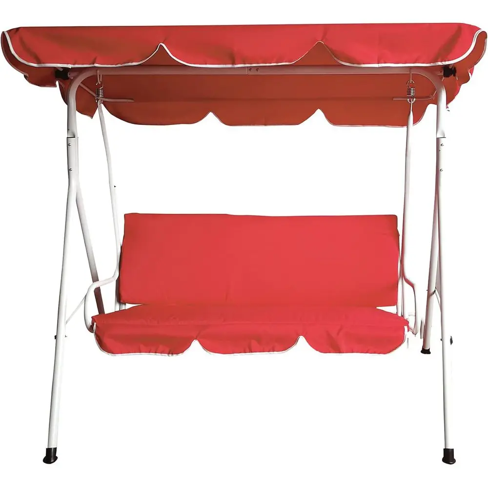 Red Adjustable 3-Person Outdoor Swing Chair