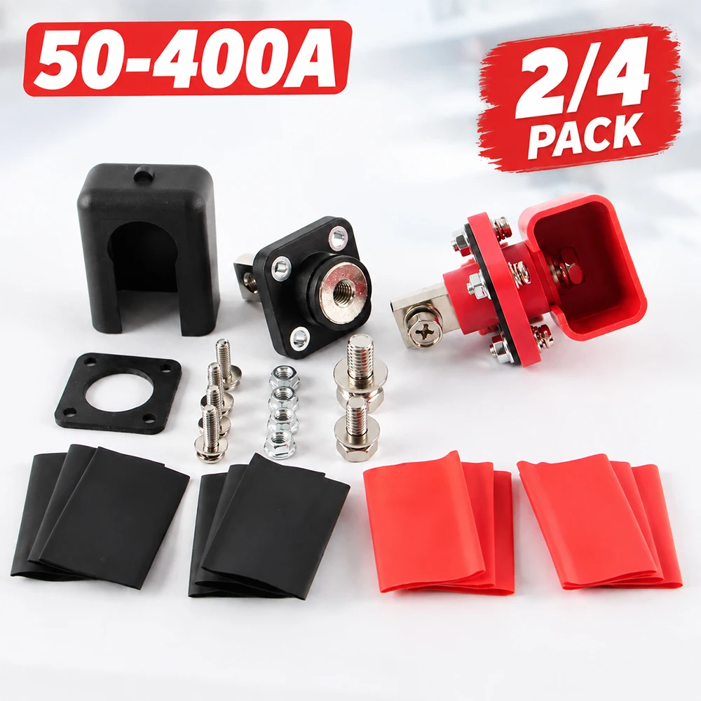 2/4PCS 120/150/ 200/300/400A All-Copper Lithium Battery Energy Storage Terminal Battery Connector Battery Storage Terminal Post