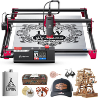 Algolaser 10W Table 40*43cm CNC Laser Cutter Engraver 3.5” Touch Scree Phone&WiF Metal Wood CNC Lase Cutting Engraving Machine