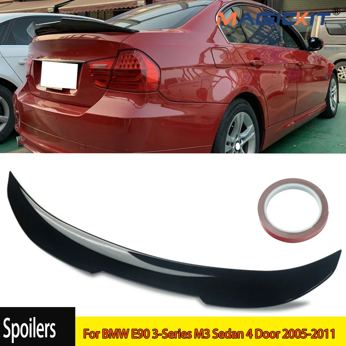 PSM Style Rear Trunk Spoiler Lip For BMW E90 3-Series M3 Sedan 4 Door 2005-2011