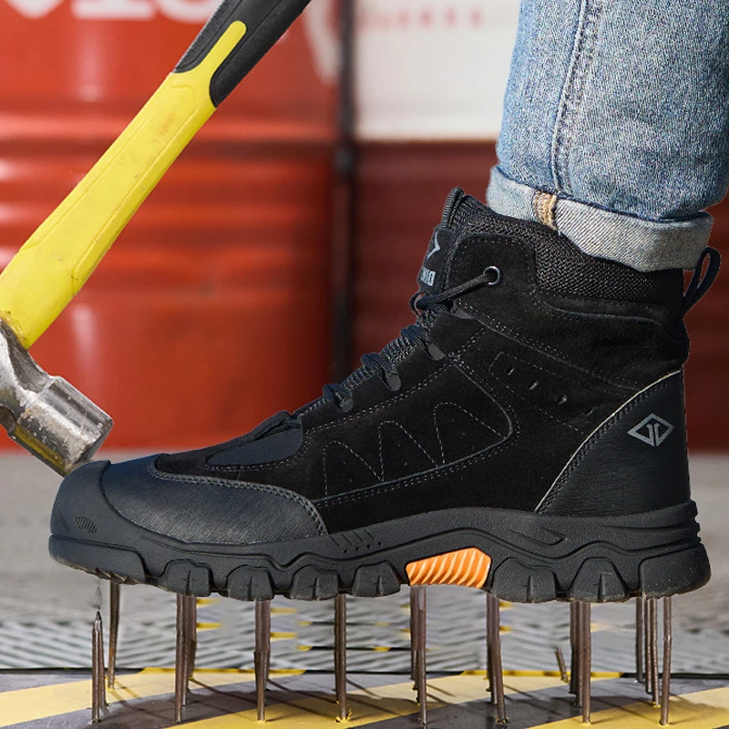 Quality Men Boots Steel Toe Shoes Puncture-Proof Indestructible Shoes Work Boots Anti Scald Welding Boots Indestructible Shoes