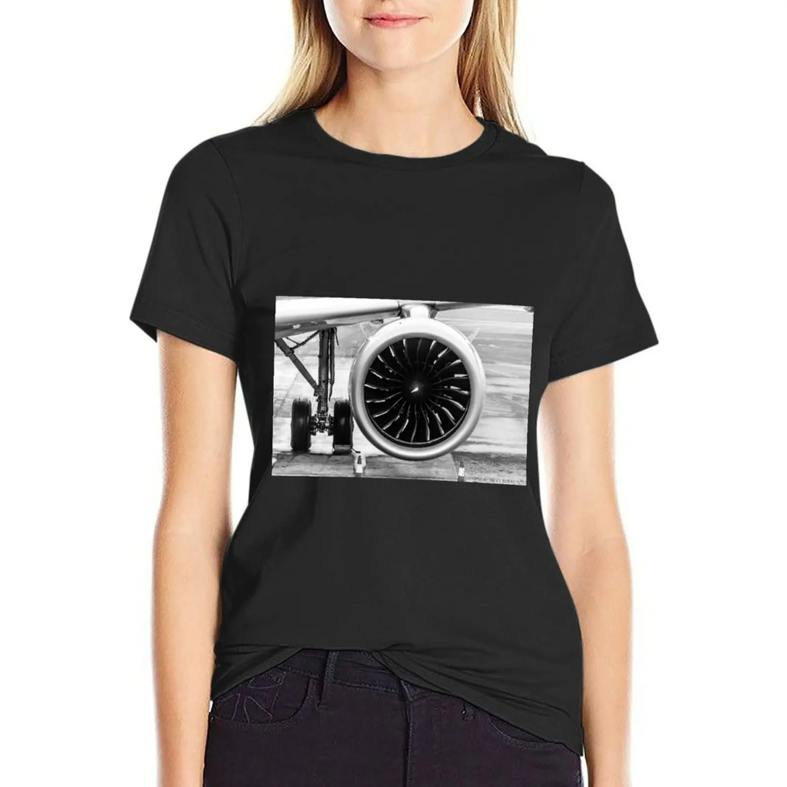 A320NEO ENGINE T-Shirt cute clothes vintage clothes sports fans blacks plain t shirts for Women