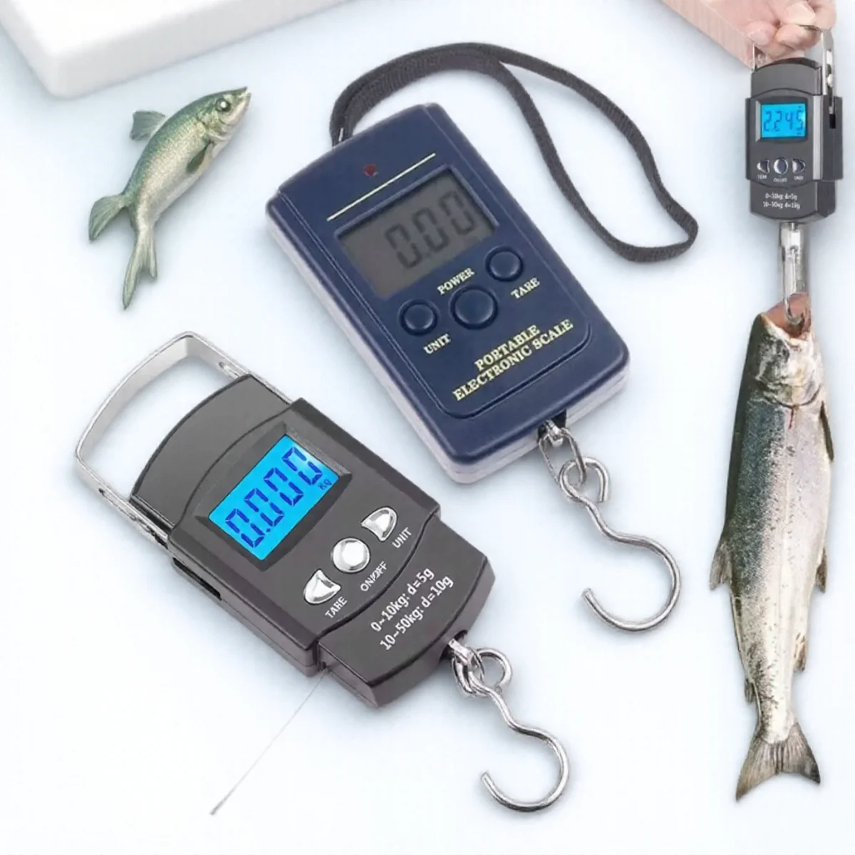 Portable Digital Hanging Scale 50kg 40kg Backlight Electronic Fishing Luggage Pocket Scale Travel Weighing Tool